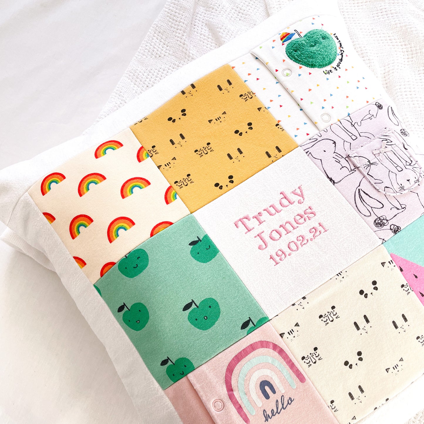 The Boarder Patchwork Memory Cushion.